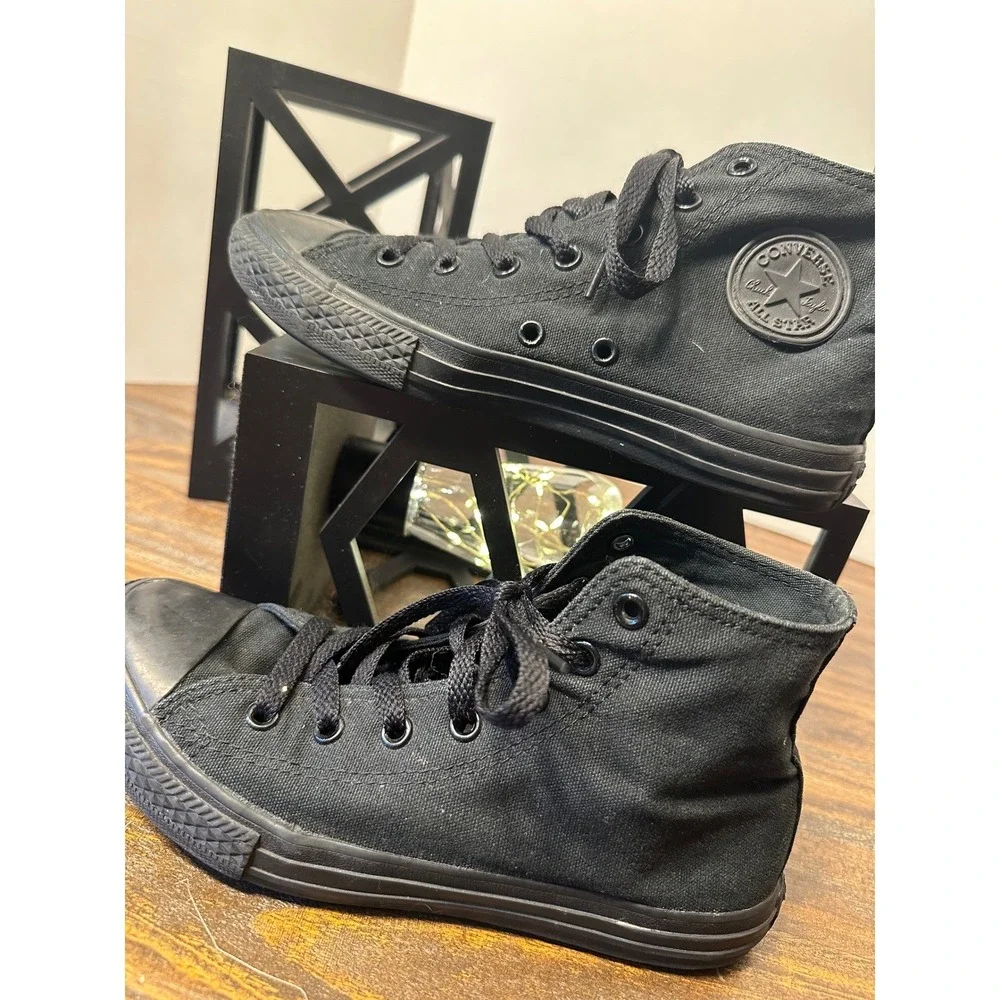 Converse All Star High Top Sneakers Black Casual Youth Shoes‎ Size 3